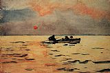 Winslow Homer Rowing Home painting